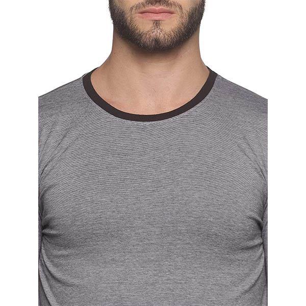 Grey Customized Men's Stylish Cotton Full Sleeve T-Shirt