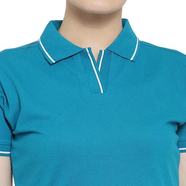 Light Blue Customized Women's Polo T-Shirt