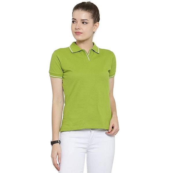 Apple Green Customized Women's Organic Cotton Polo T-Shirt
