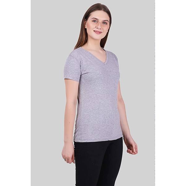 Grey Melange Customized Women's T-Shirt