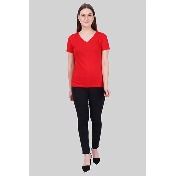 Red Customized Women's T-Shirt