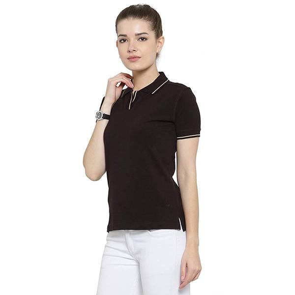 Coffee Brown Customized Women's Organic Cotton Polo T-Shirt