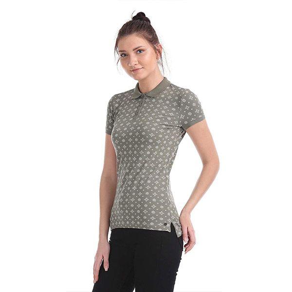 Olive Green Customized US Polo Association Women's Regular Fit Polo T-Shirt