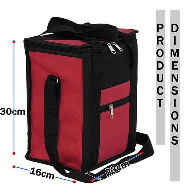 Red and Black Customized Storite Nylon Insulated Office Tiffin Lunch Bag (27 x 20 x 32cm)