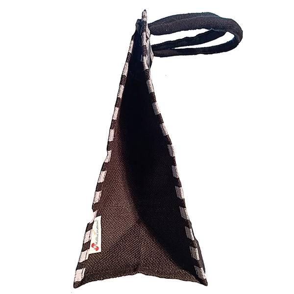 Black Customized Eco-Friendly Jute Bag with Zip for Lunch