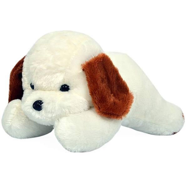 White Customized Dog Cute Soft Toy For Kids Birthday Gift, 26 cm