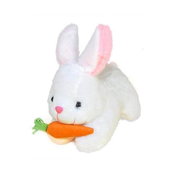 White Customized Carrot Rabbit Teddy Bear For Kids Playing Toy ,Birthday Gift 26 cm