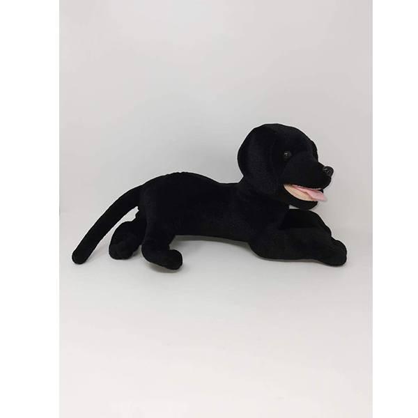 Black Customized Cute Dog Stuffed Soft Toy Smiling Washable Cuddly Gift For Kids, Girls, Boys