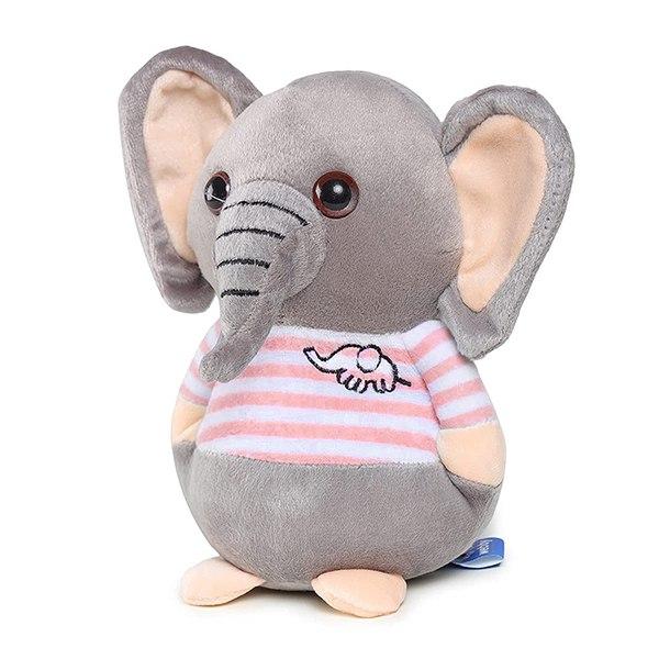 Grey Pink Customized Soft Animal Elephant Toy 20cm