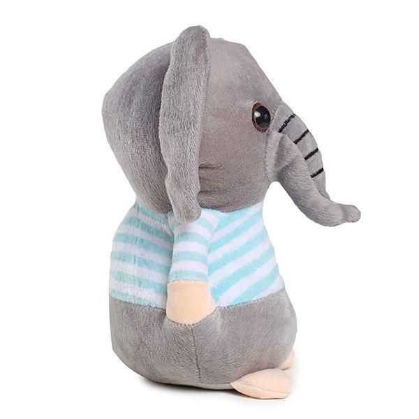 Grey Blue Customized Soft Animal Elephant Toy 20cm
