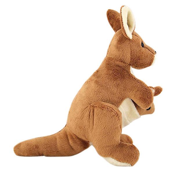 Brown Customized Kangaroo Mother with Baby Stuffed Soft Toy