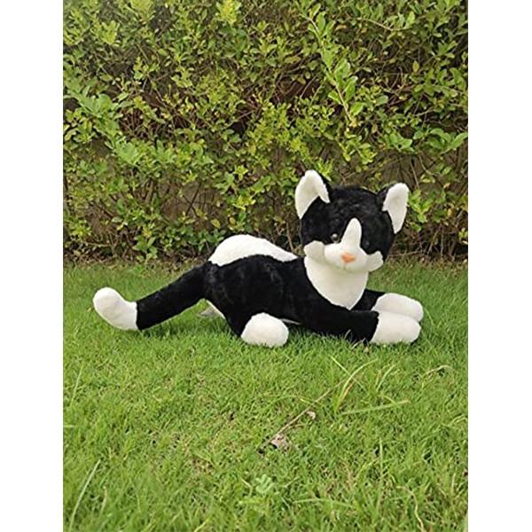 Black White Customized Soft Stuffed Animal Kitty Cat Toy For Kids Boys/ Girls Large Size Wild Animal (30 cm)