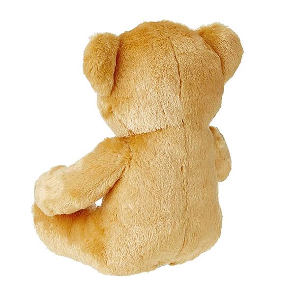Brown Customized Cute Sitting Teddy Bear Soft Toys with Neck Bow and Foot Print
