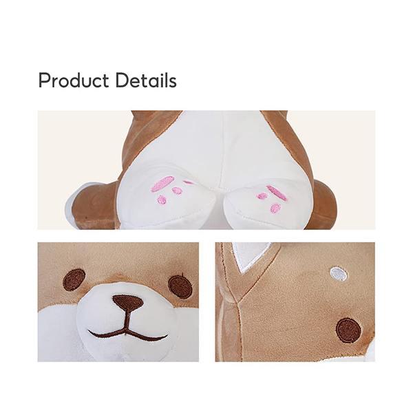 Brown Customized Soft Stuff Animal Lying Dog Toy 40 cm Great For Kids