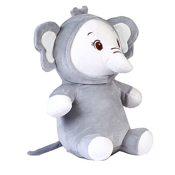 Grey Customized Soft Stuff Animal Sitting Elephant Toy 30 cm Great For Kids
