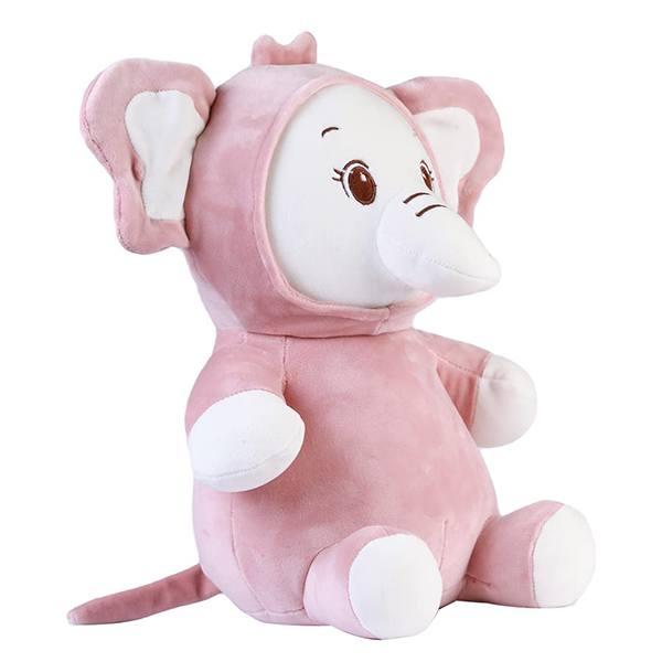 Pink Customized Soft Stuff Animal Sitting Elephant Toy (30 cm)