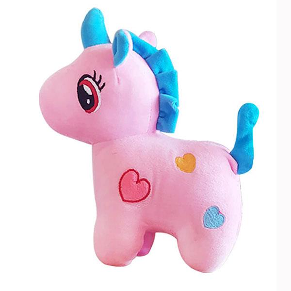 Pink Customized Standing Unicorn Teddy Bear Soft Toy (Size - 25 cm)