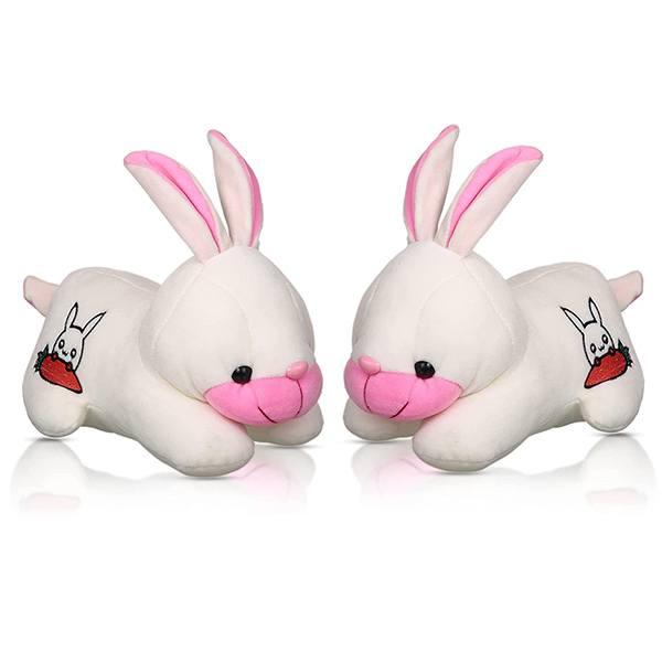 White Customized Soft Toys, Stuff Rabbit Toys Combo,Gift Items,Teddy Bear,Birthday Gift Combo Animals Toy Kids (Baby) For Playing