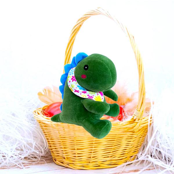 Green Blue Customized Cute Sitting Dinosaur Stuffed Soft Toys for Kids