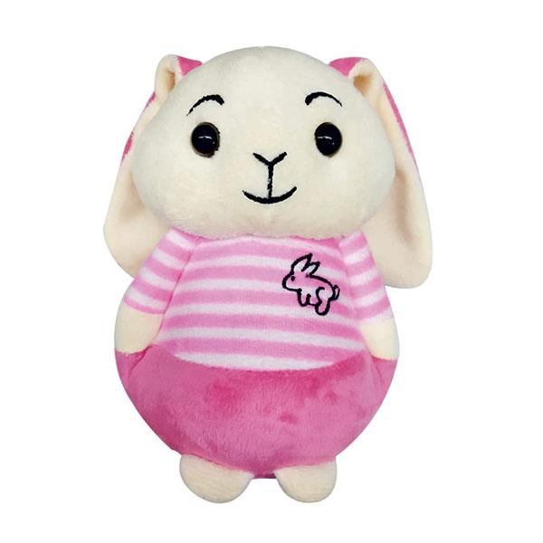 White Pink Customized Rabbit with Jacket Soft Toy for Kids (Size - 18 cm)