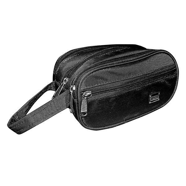 Black Customized Multipurpose Travel Toiletry Shaving Kit with Three Compartments