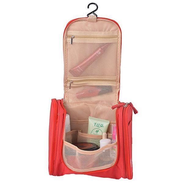 Red Customized Canvas Toiletry Bag