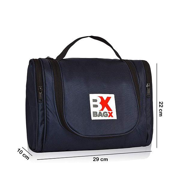 Blue Customized Hanging Toiletry Kit Bag for Women and Men
