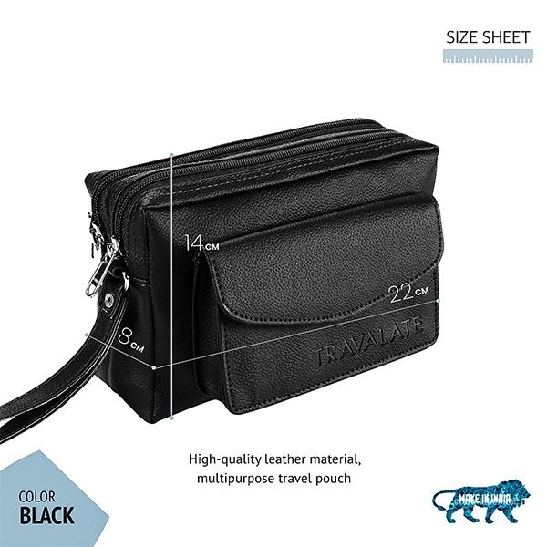 Black Customized Cash Pouch/Money Carrying Pouch/Luggage/Multipurpose Travel Bag