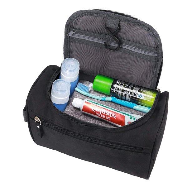 Black Customized Waterproof Travel Hanging Bag Organiser - Extra Large Makeup Organiser Cosmetic Case - Storage Travel Kit For Women And Men