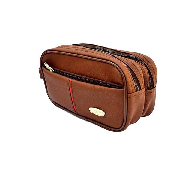 Brown Customized Travel Toiletry Bag Shaving Kit Pouch Bag For Men And Women (8.5