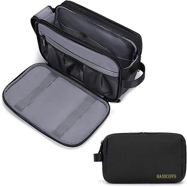 Black Customized Toiletry Bag For Men Waterproof Travel Pouch For Toiletries Shaving Kit & Travel Accessories