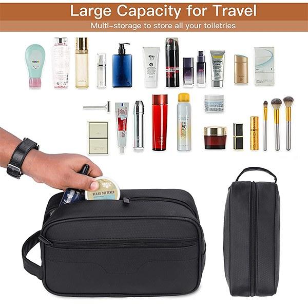 Black Customized Multipurpose Pouch For Toiletry, Travel, Shaving Kit, Storage Organiser Bag For Men & Women