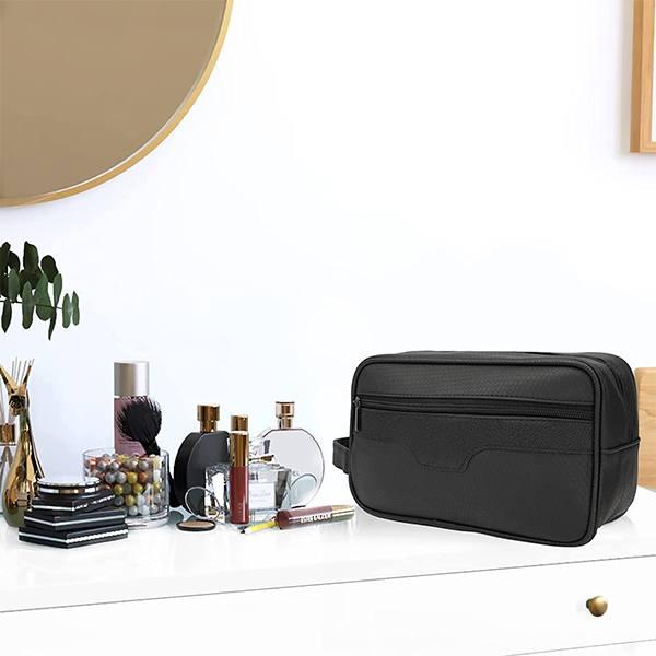 Black Customized Multipurpose Pouch For Toiletry, Travel, Shaving Kit, Storage Organiser Bag For Men & Women