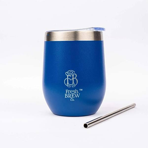 Blue Customized Tumbler 360 ml | Hot or Cold | Insulated Double Wall | Spill Free Lid