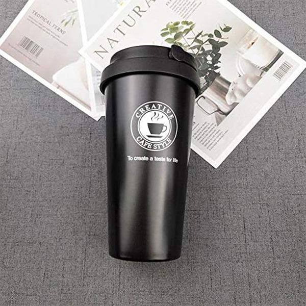 Black Customized Stainless Steel Tumbler, Insulated 500ML