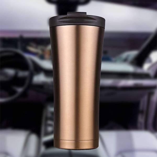 Gold Customized Insulated Tumbler, 500ml Stainless Steel with Lid, Double Wall Travel Water Bottle Cup