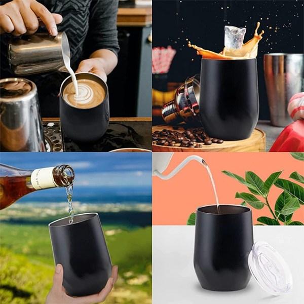 Black Customized Stainless Steel Tumbler Cup Coffee Mug 350 ML
