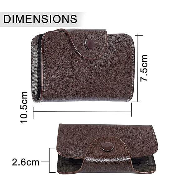 Brown Customized 13 Slots Leather Credit Card Holder Wallet for Men & Women (Size - 10.5 x 7.5 x 2.6 cm)