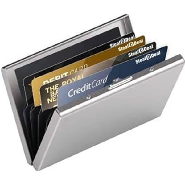 Mat-Silve Customized Protector Stainless Steel Credit Card Holder Slim Metal Credit Card Case for Women or Men