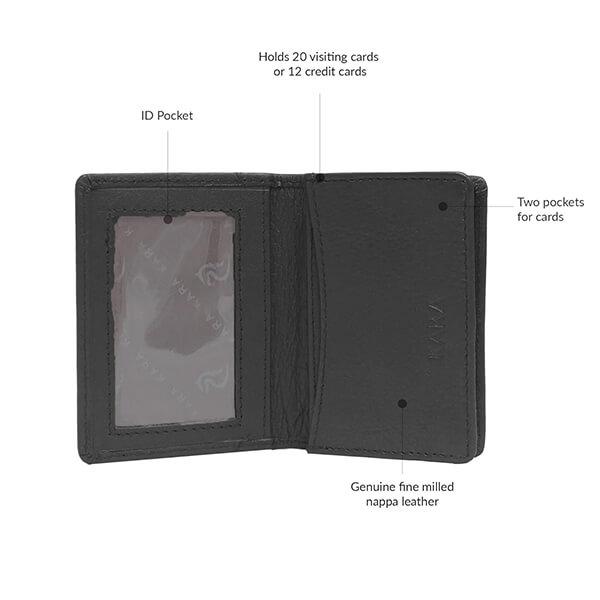 Black Customized Leather Visitng Card Holder for Men and Women