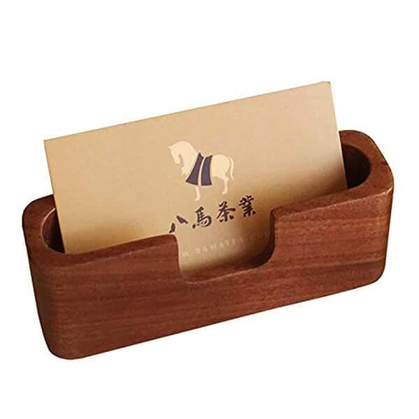Brown Customized Visiting Card Holder Stand Organizer for Office Desk