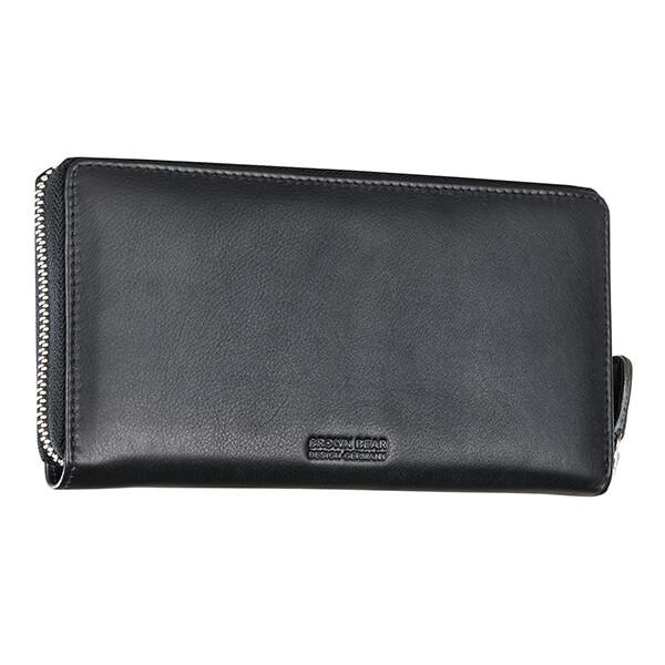 Black Customized Brown Bear Leather Women's Wallet