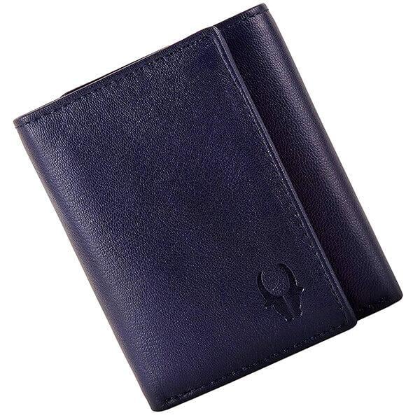 Blue Customized WildHorn RFID Protected Genuine Leather Wallet