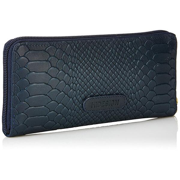 Blue Customized Hidesign Leather Women's Wallet