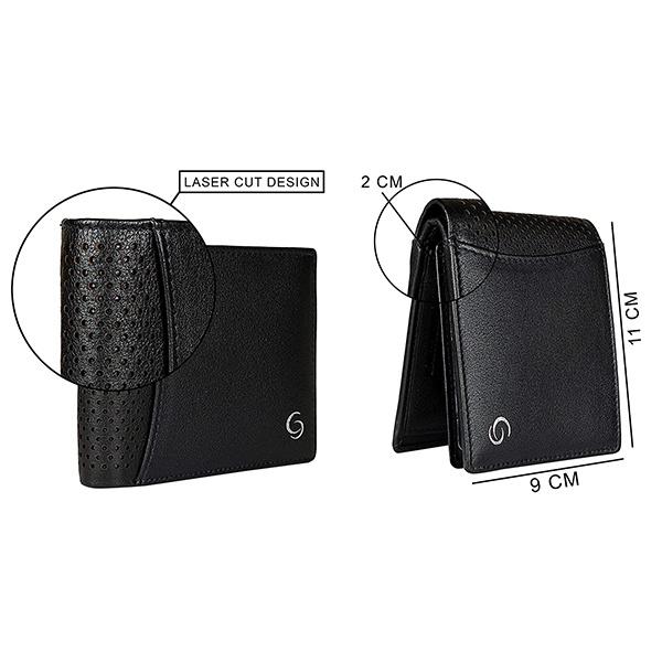Black Customized RFID Blocking Leather Wallet