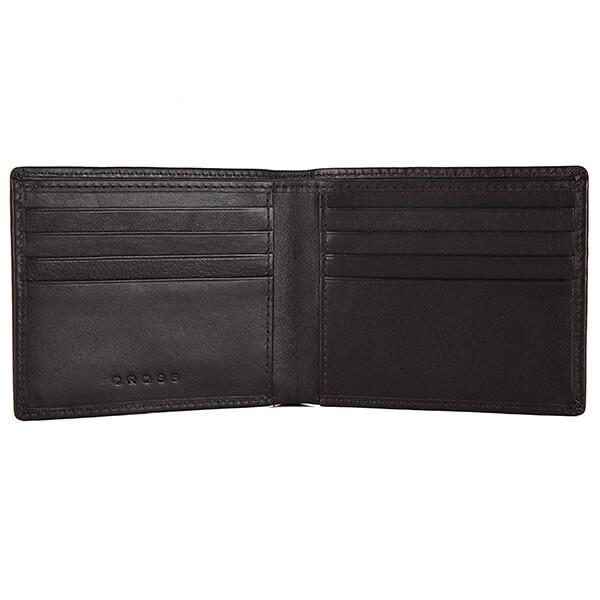 Black Customized Cross Genuine Leather Men's Wallet