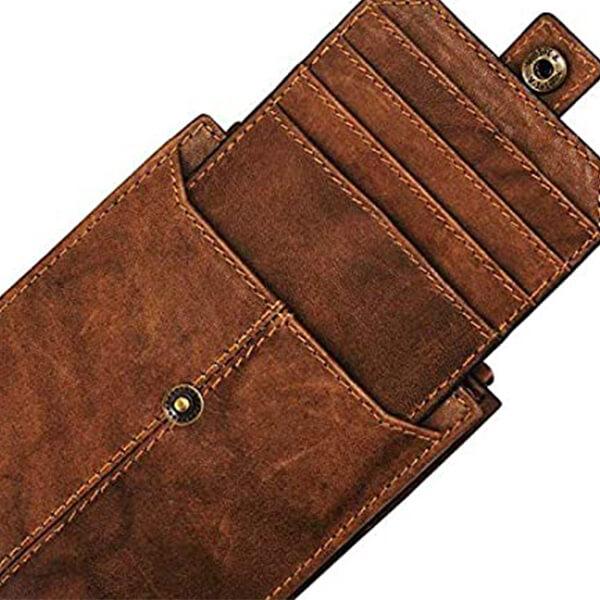 Brown Customized Spiffy Genuine Leather with ATM Card Space Wallet For Men