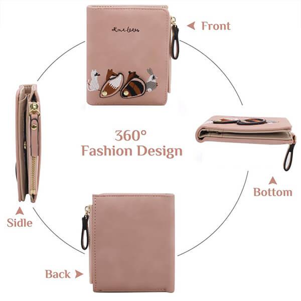 Pink Customized Palay Leather Women's Wallet