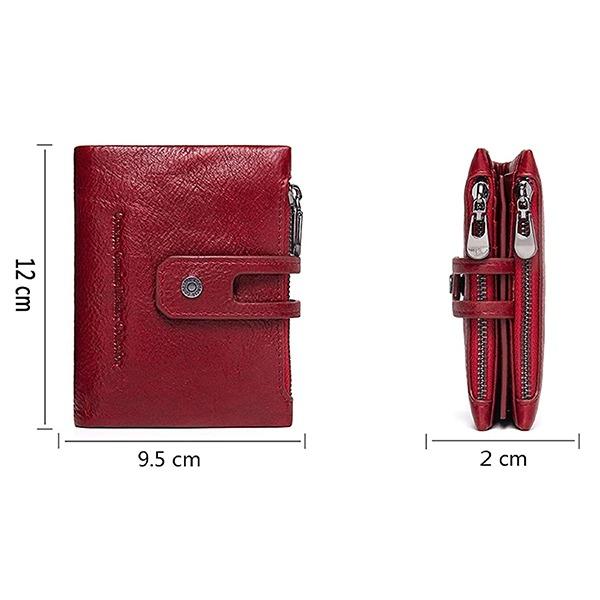 Red Customized Men's Genuine Leather RFID Blocking Wallet