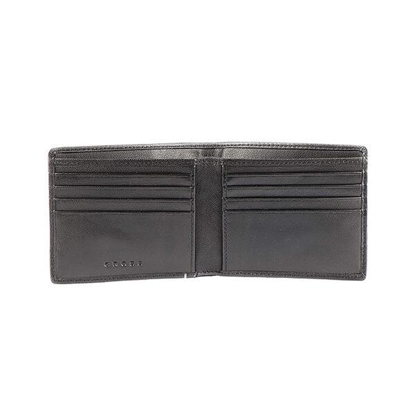 Black Customized Cross Clark Men's Leather Slim Wallet